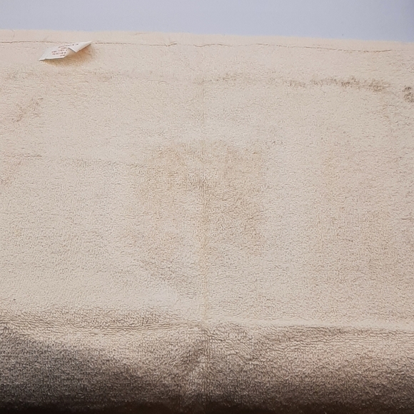 Vintage Mushroom Hot Plate Wall Hanging 70s Felt Backing 7 7/8" & Tea Towel - Picture 6 of 6